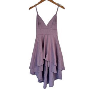 Windsor Violet Triangle Bodice High Low Layered Swirl Skirt Dress Size Small